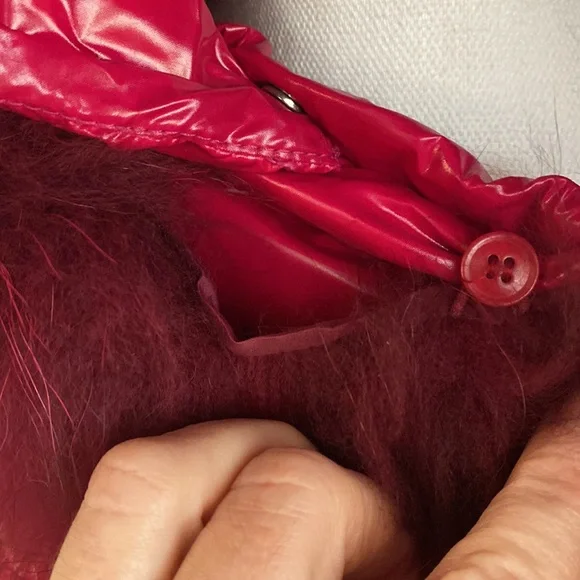 MaxMara NWOT fuchsia quilted down jacket with genuine fur